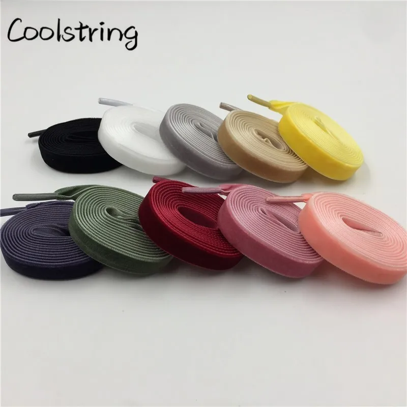 Coolstring 1.27cm(1/2 Inch) Plastic Tips Flat Single Side Heavy Duty Velvet Shoelaces Sport Shoe Laces One Pair Drop Shipping