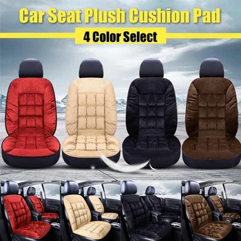 

Car Front Seat Cover Plush 2Pcs 4 Color Universal Fabric Black Fur Interior Accessories Cushion Styling Winter Pad Seat Cover