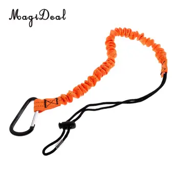 

Nylon Marine Deluxe 43'' Elastic Paddle Leash Fishing Rod Safety Cord Tether with Carabiner For Kayak Canoe Boat Bungee Dinghy