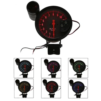 

Universal 5 Inch Diameter Tachometer Carbon Fiber Face 7 Colors Optional With LED Pointer Motorcycle Tachometer