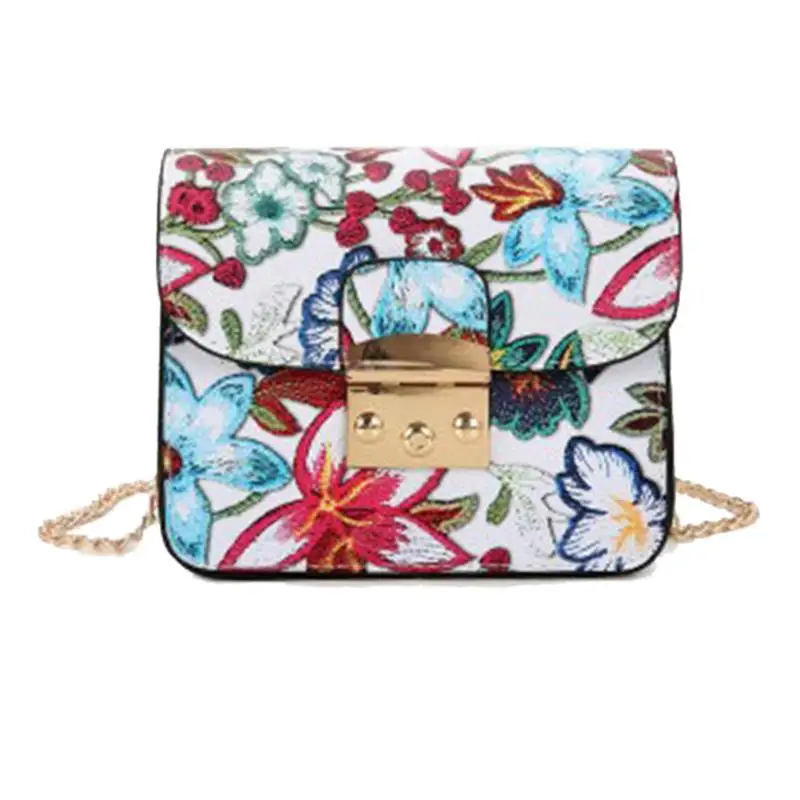 

Flower Printed Women Leather Handbags Mini Chain Bag PU Shoulder Crossbody Bag Women Mssenger Bags Small Handbag Mini Bolsas Z80