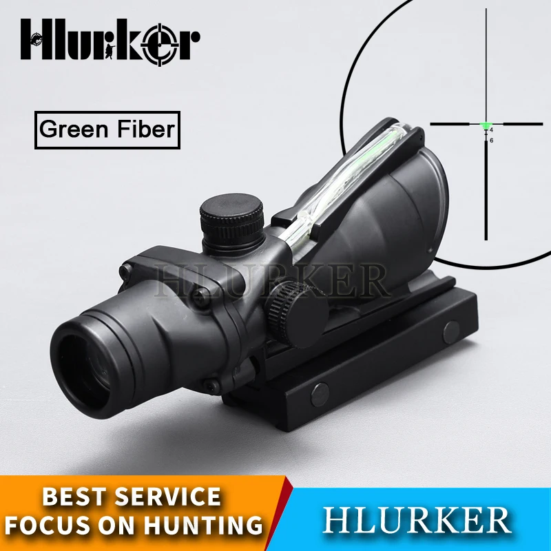 Охотничий оптический прицел Hlurker ACOG 4x32 волоконный красный зеленый Коллиматорный