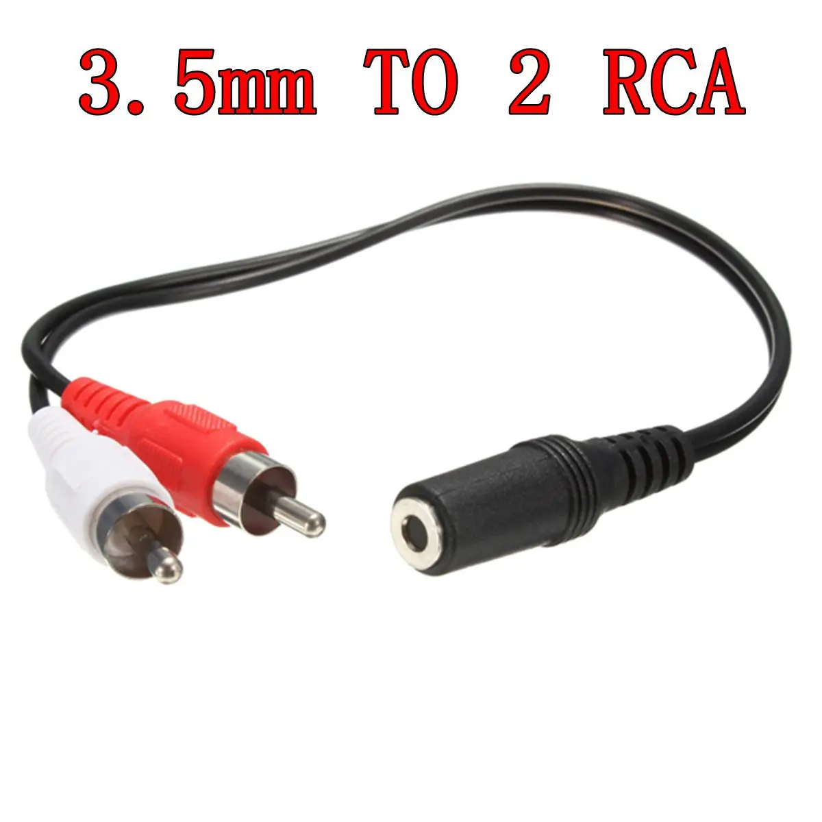 

1pcs/2pcs 2018 New 3.5mm Female to 2x RCA Male Stereo AUX Audio Headphone Y Cable Splitter 28.5cm / 11.22" Cables