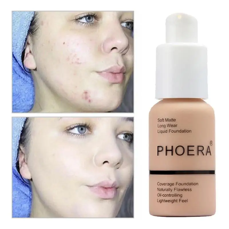 

PHOERA Soft Matte Long Wear Foundation Liquid Face Makeup Coverage Foundation Naturally Flawless Oil-controlling Lightfeel Cream