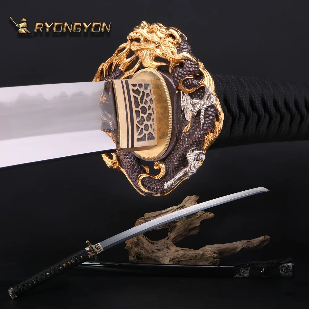 

Handmade Katana Real Sword Sharp Samurai Sword Japan Ninja Sword T10 steel Full Tang Clay Tempered Hand Lapping Blade 622