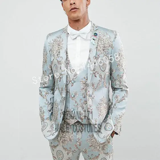 Formal Wedding Dress Men Suits 3 Piece 2019 Italian Design Floral Groom Tuxedos For Men Prom Slim Fit Mens Wedding Party Suits Formal Wedding Dress Men Suits 3 Piece 2019 Italian Design Floral Groom Tuxedos For Men Prom Slim Fit Mens Wedding Party Suits