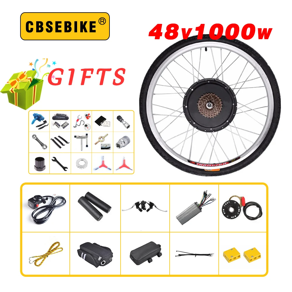 CBSEBIKE 48 в 1000 Вт Ebike комплект электрический велосипед преобразования электровелосипед велосипед задний мотор колеса комплект бесплатно 15 ремонт велосипедов Инструменты