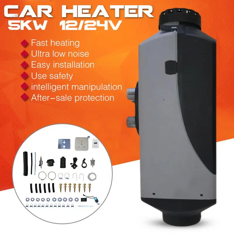

Car heater 5KW 12V 24V air diesel heater parking heater with remote control LCD Switch display RV, camping trailer, truck, boat