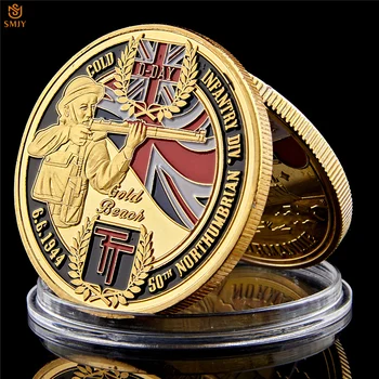 

WW II UK 1994.6.6 D-Day 50th Northumbrian Infantry Gold Plated Beach Military Souvenir Coin Collection