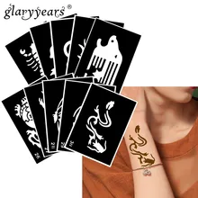 10 шт./компл. татуировка хной трафарет дракона пасты рисунок Леди боди-арт тату трафарет пикантный товар Водонепроницаемый HN#03