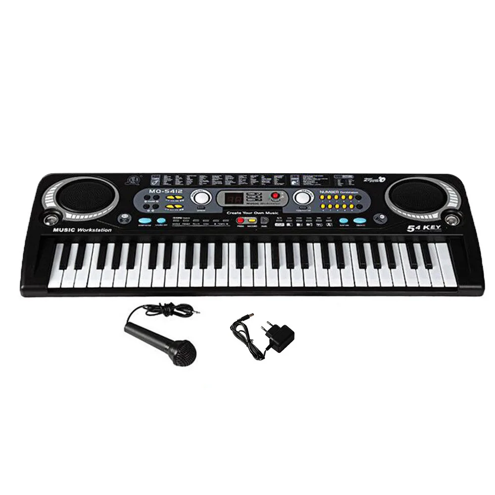  54 Keys Digital Electronic Keyboard & Microphone Electric Led Adult Size