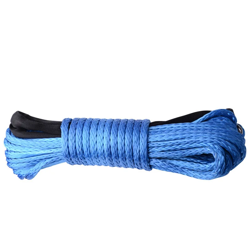 NS تعديل 15 متر الاصطناعية الألياف Winche حبل للسحب حبل رفع كابل خط مع هوك 7500-7700lbs/3.5 طن ل الطرق الوعرة ATV UTV الأزرق