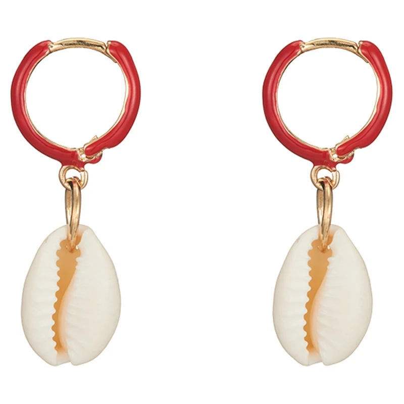 

Sea Shell Earrings For Women Gold Silver Color Metal Shell Cowrie Statement Earrings 2019 Summer Beach Jewelry