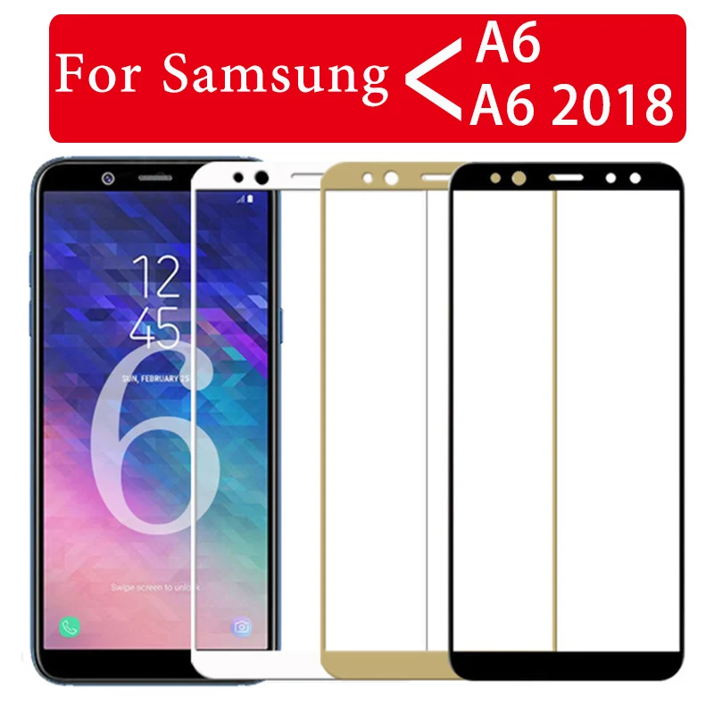 Защитное стекло для samsung A6 2018 Защита экрана gagaxy a6 закаленное на 6a с полным
