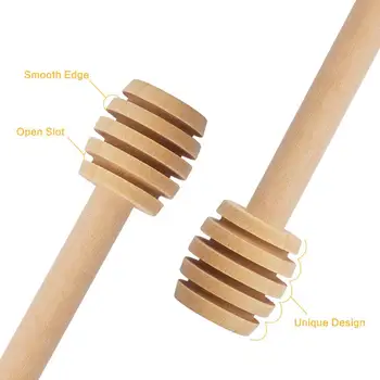 

100 Pack of Mini 3 Inch Wood Honey Dipper Sticks For Honey Jar Dispense Drizzle Honey Wedding Party Bar Supply Kitchen Tools