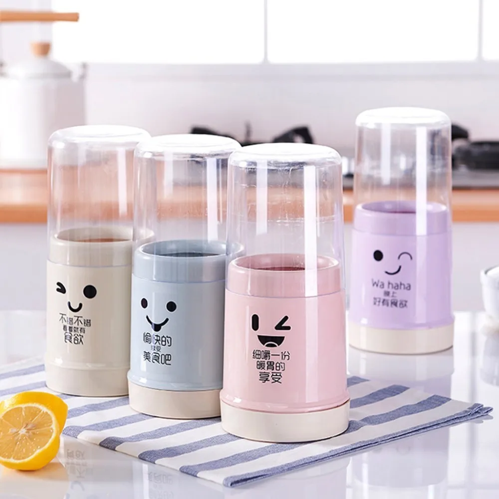

Cartoon Drain Chopsticks Cage Transparent With Lid Storage Box Plastic Tableware Storage Tube Drying Rack Kitchen Supplies