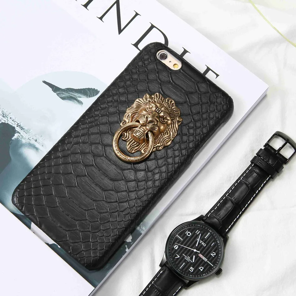 

KISSCASE Sexy Lion Ring Holder Phone Case For iPhone 5 5s 6 6s Plus 7 8 PU Leather Back Cover For iPhone X 7 8 Plus 6 6s 5s Case