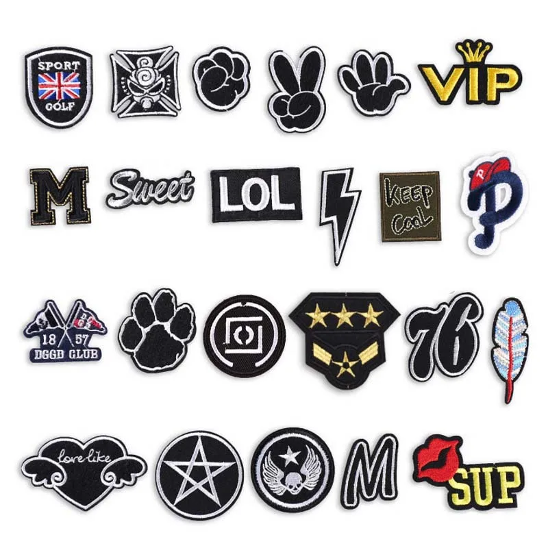 

PGY Badges For Clothes Stickers Jeans Badges Punk Patch Rock Band Skull Patch Biker Iron On Cheap Embroidered Motorcycle Patches
