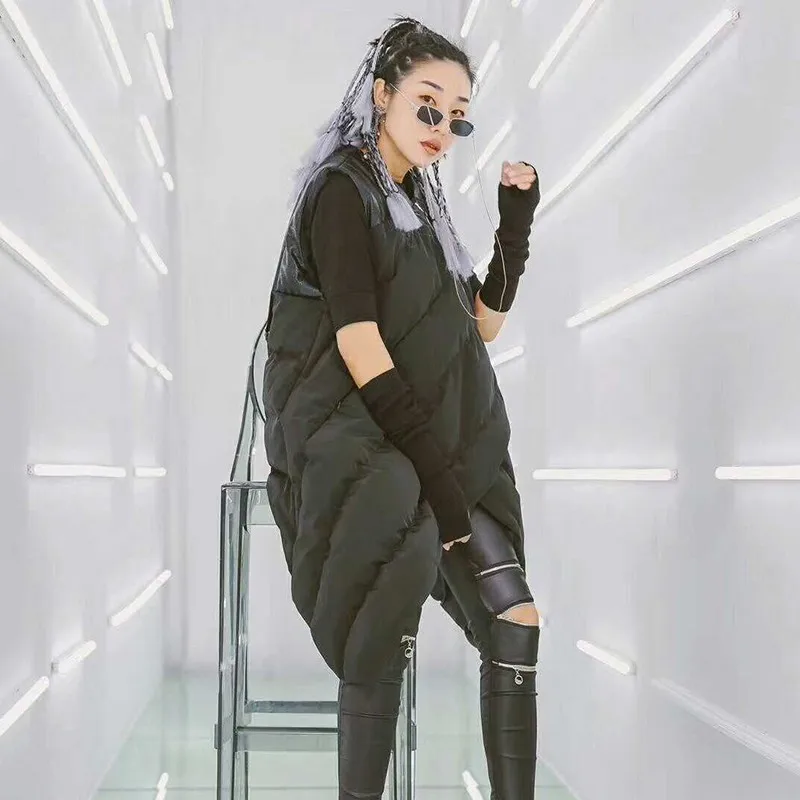 CHICEVER 2018 Winter Sleeveless Down Jacket For Women Vest Female Gilet Zipper Asymmetric Hem Women's Waistcoat Fashion Clothing