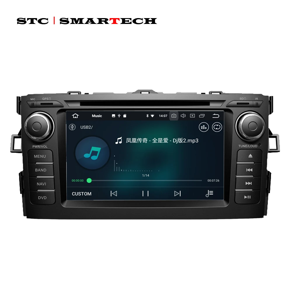 Top SMARTECH 2 Din Android 8.1 Car Audio Radio DVD GPS Navigation System For Toyota Auris hatchback Quad-Core 2GB RAM 16GB ROM 4