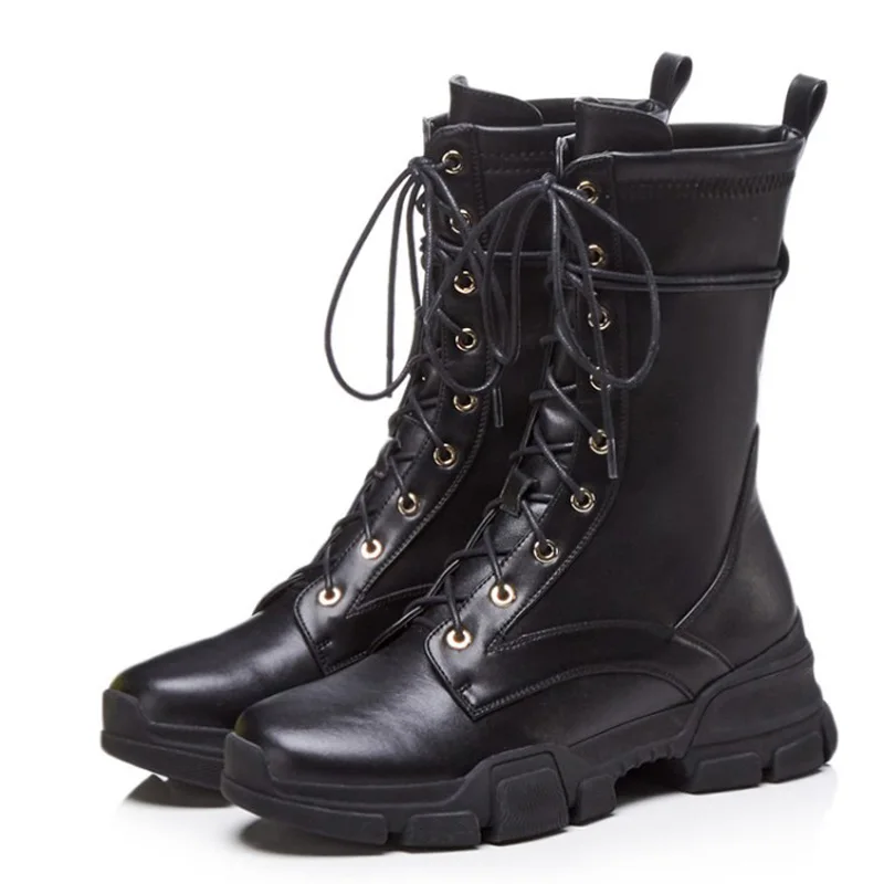 

RUIYEE ladies Martin boots fashion motorcycle boots 2018 new boots women's boots leather autumn and winter boots