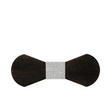 Простой атмосфера черный бизнес лиственных пород галстук бабочка, твердой древесины геометрические гравировка администрации 12*4,5 см