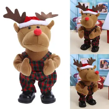 

Fun Christmas children Deer Dolls Electric Swing Deer Toy Battery Packs Christmas Decorations Ornaments for Kids Gift