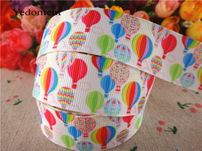 

15060603, 1'' (25mm) 10 yards hot air balloon printed grosgrain ribbons cartoon ribbon hair accessories tape