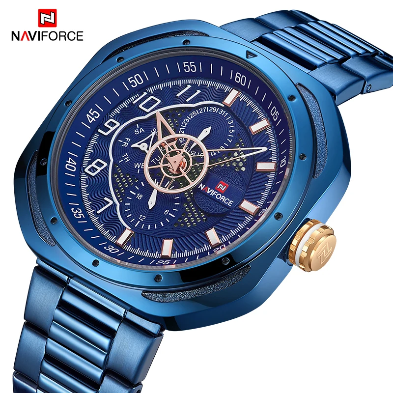 NAVIFORCE лучший бренд класса люкс спортивные для мужчин часы нержавеющая сталь