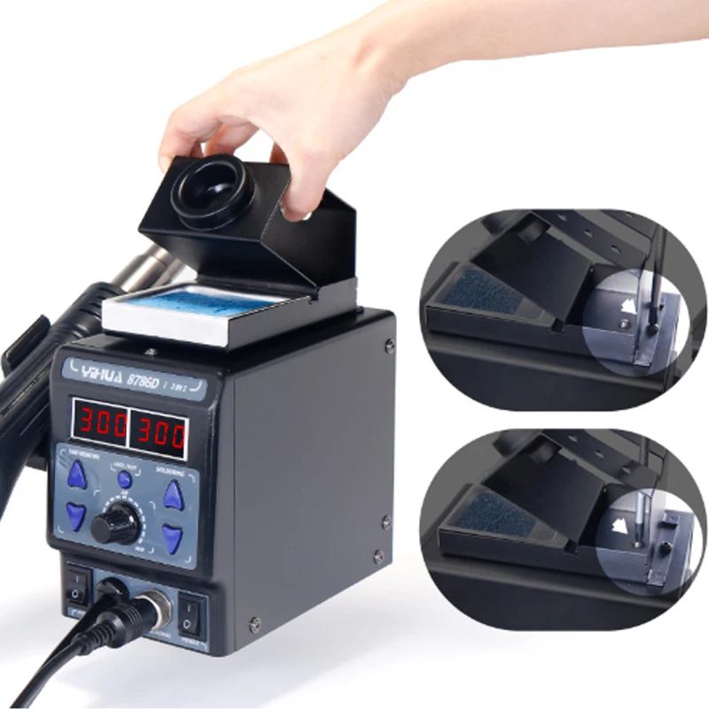 

2 in 1 BGA Rework Solder Station Hot Air Blower Heat Gun + Welding tools with LED double display for Electronic Product Repair