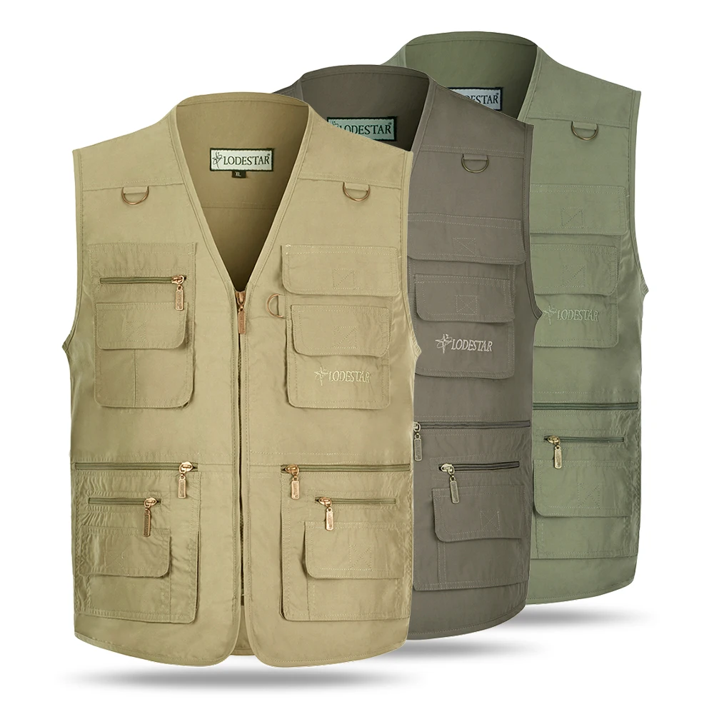 Lixada Hiking Climbing Vest XL 5XL Men Multi pockets Fishing Vest