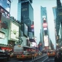 Здания горит в сумерках Times Square Манхэттен Нью-Йорк город штата США плакат печать