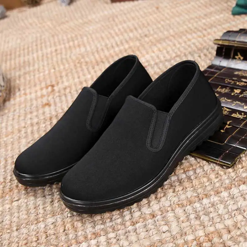 Spring-Black-Cotton-Cloth-Shoes-Loafers-Mens-Footwear-Casual-Sneaker ...