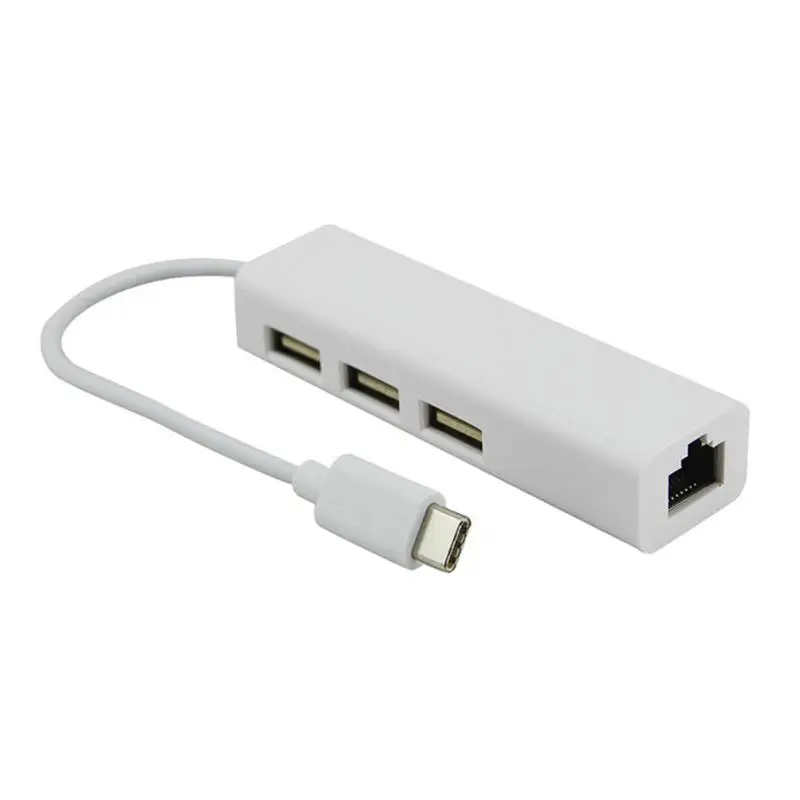 

USB 3.1 Type-C to USB 3.0 3 Ports Hub Highspeed Ethernet Internet Adapter C