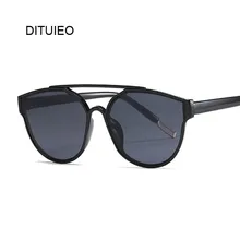 Модные брендовые солнцезащитные очки с кошачьим глазом, женские солнцезащитные очки с двойными лучями, женские ретро очки с зеркальным покрытием плоская оправа для линз