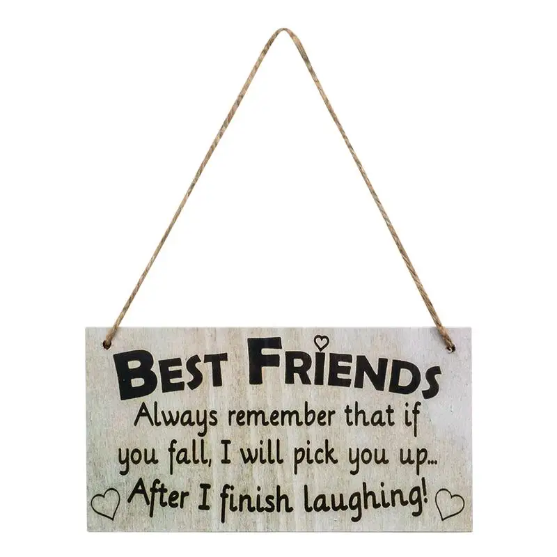 

ULTNICE 1PC Wooden Hanging Sign Rustic Best Friend Durable Door Decoration Wood Plaque Hangers for Hotel Office Restaurant