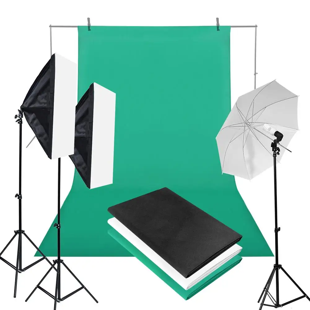 

1.6*3m/5.2*9.8ft Photography Chromakey Backdrop photo Studio Cotton Stand Backgrounds Backdrops Black/White/Green Backdrop