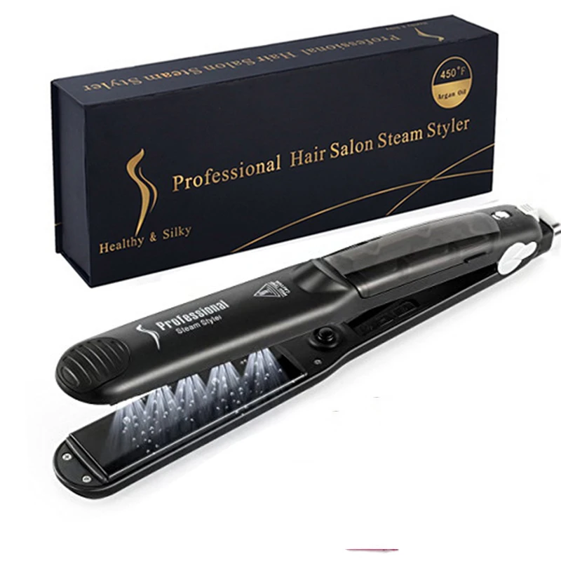 Professional Steam Hair Straightener Ceramic Vapor Hair Flat 450F Ceramic Vapor Steam Hair Straightener