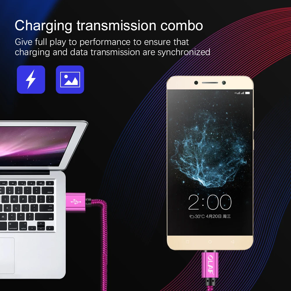 Зарядный кабель OLAF USB Type C для Samsung Galaxy S9 S8 Plus|Кабели мобильных телефонов| |