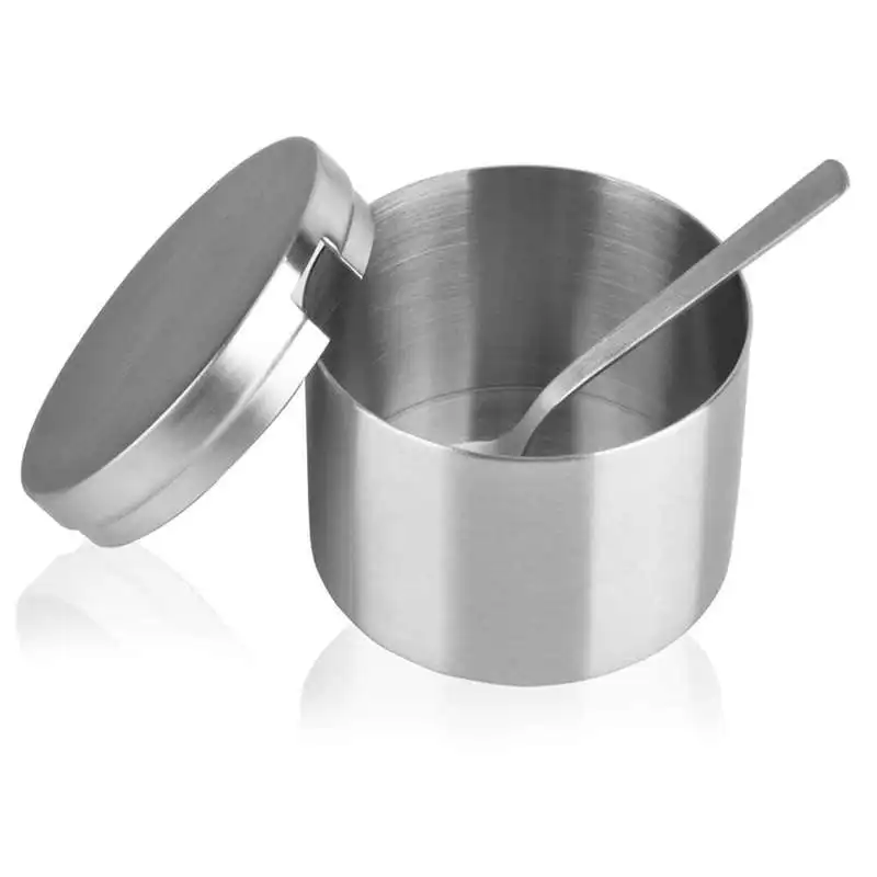 

Stainless Steel Sugar Bowl And Sugar spoon multi-function Sugar Container Spice Container Salt Jar Condiment Bowls Sugar Jar