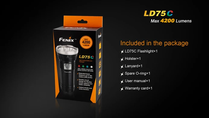 Оригинальный высокопроизводительный многоцветный светодиодный фонарик FENIX LD75C