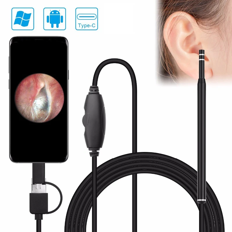 EastVita мм 5 Earpick Ухо воск очиститель Инспекционная камера Android эндоскоп OTG USB отоскоп