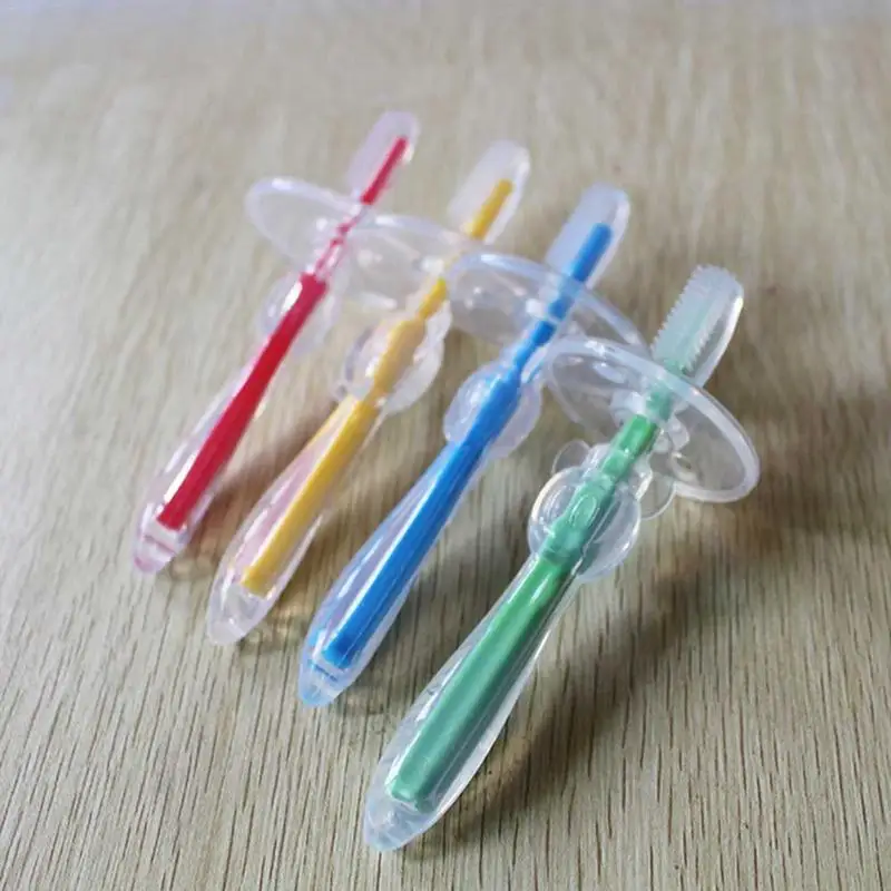 

Baby Soft Silicone Teether Training Toothbrush Teeth Cleaning Tool For Boys&Girls Useful Safety Toddler Kids Bendable Brush O0