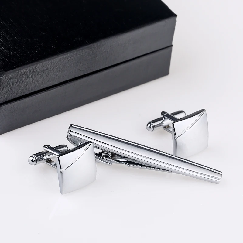 2016 New Cufflinks Men Plating Metal Necktie Tie Bar Clasp Clip