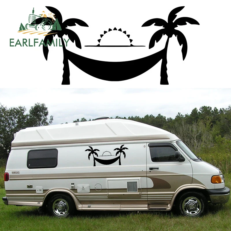 EARLFAMILY 2x Coconut Tree Hammock (one for Each Side) Camper Van RV Trailer Truck Motor Vinyl Grap