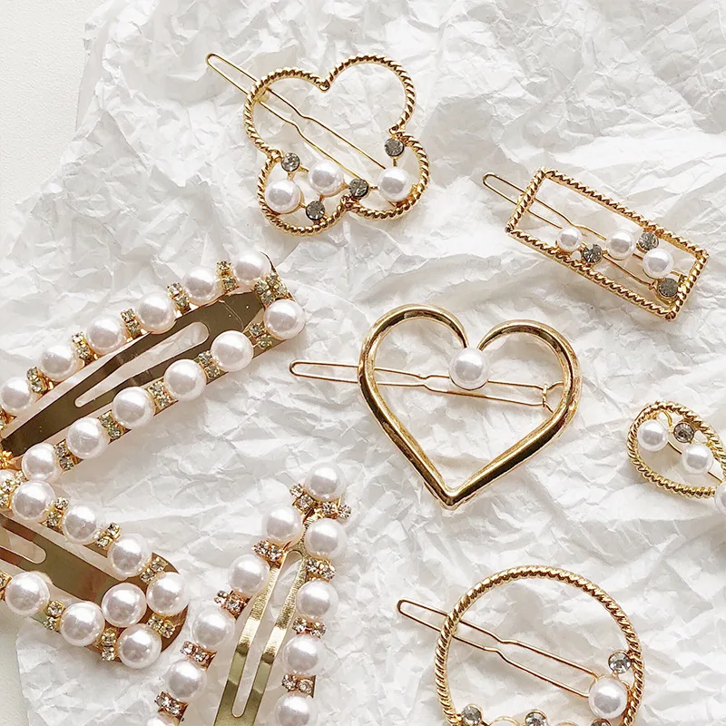 

Hair Clips For Girls Metal Hairpins With Pearls Hair Pins Jewelry Accessories MP001