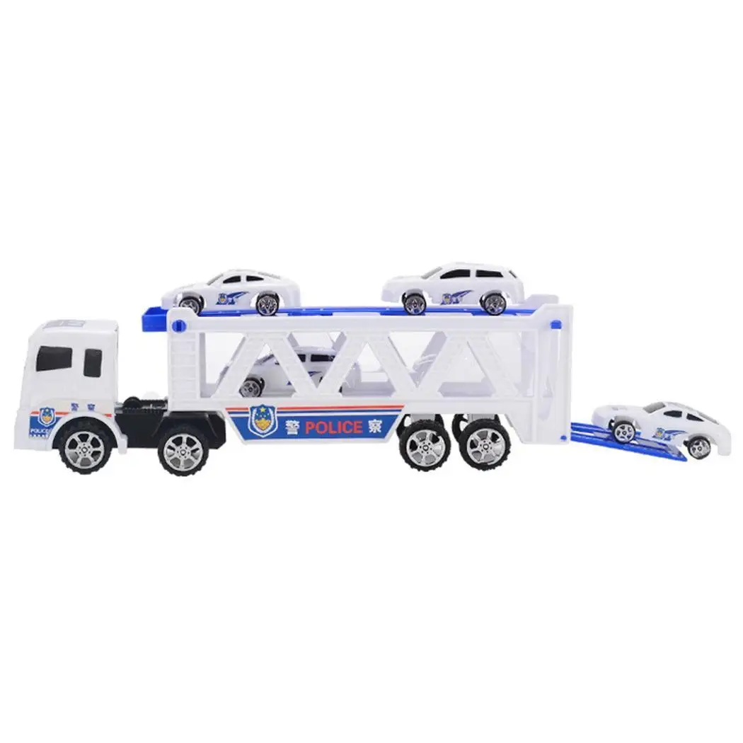 4 Trumpet Mini Double White Unisex with Truck Blue 2 Years Children Casual Police Cars Kid Toys