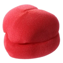 EAS-4pcs мягкая губка DIY Уход за волосами бигуди шарики Ролики красный в форме сердца