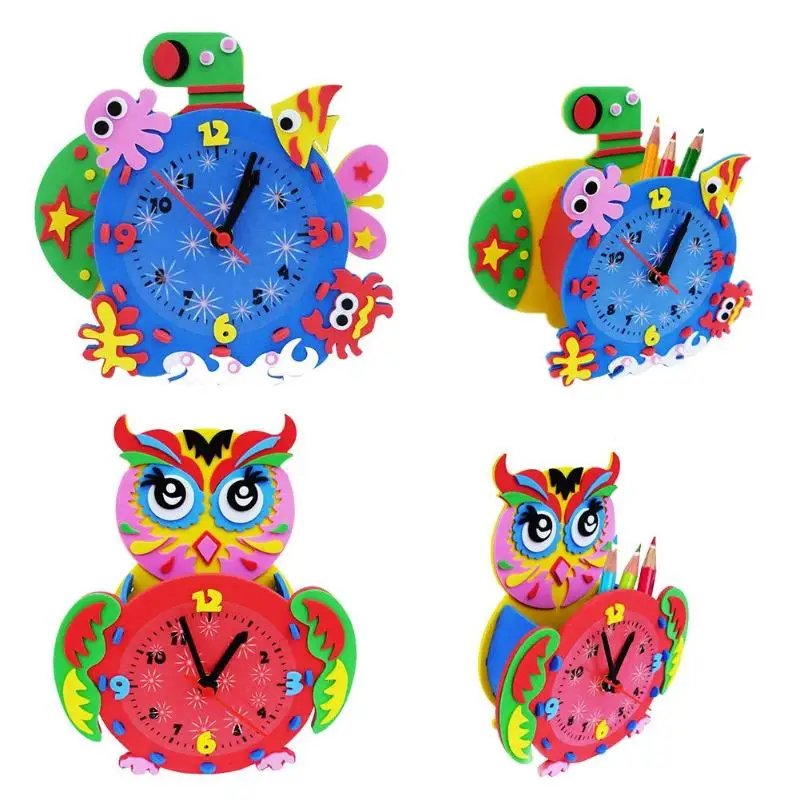 

Kids DIY Toys Creative Handmade Manual Clock Tube EVA Foam Material Package Montessori Educational Toys For Children Gift