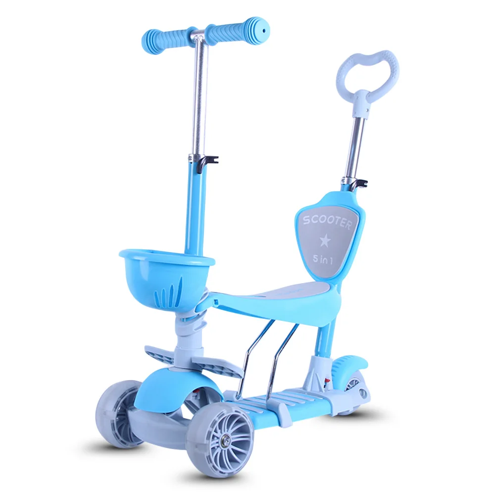 

Children Scooter Tricycle Baby 3 In 1 Balance Bike Ride On Toys 3 Wheel Kick Scooter Removable Seat Adjustable Height For Kids